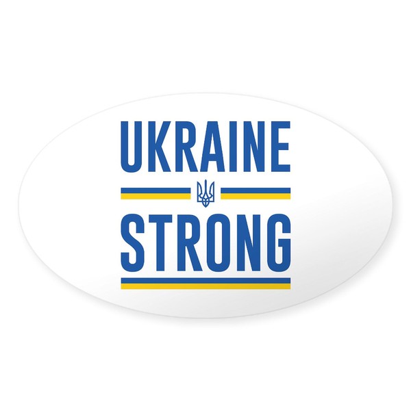 CafePress Ukraine Strong Oval Car Bumper Sticker(10-Pack)