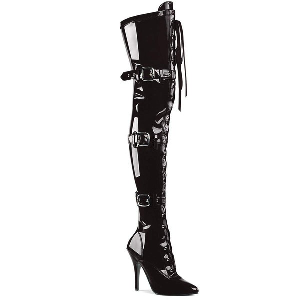 Pleaser Women's Seduce-3028 Knee-High Boot,Black,10 M US