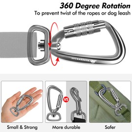 PANDENGZHE 2 Pack Locking Carabiner Clip 2.5" with Swivel Ring for Securing Pets, Dog Leash Harness, Camping, Hiking, Keychains