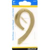HIllman 847051 4-Inch Nail-On Traditional Solid Brass House Number 9