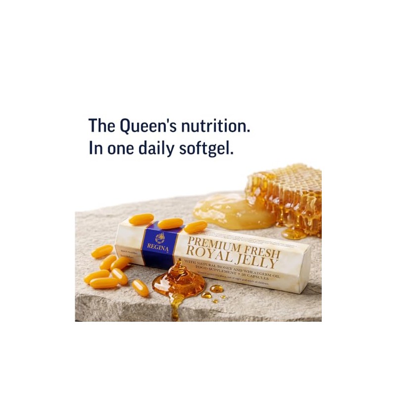 Regina Premium Fresh Royal Jelly 200mg, 6% 10-HDA Guarantee. 120