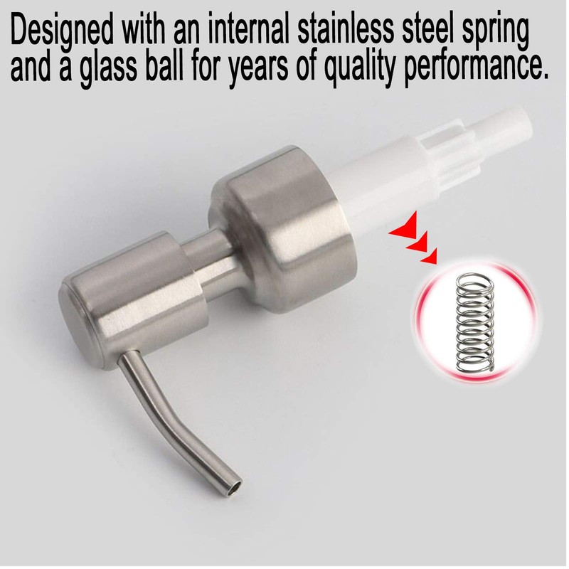 Stainless Steel Liquid Soap Dispenser Pump 2 Pcs Lotion Dispenser