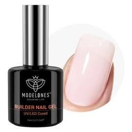 modelones Builder Gel for Gel Nails, 8 in One Builder Gel Barely Pink, UV Gel for Nail Extension and Modelling and Strengthener Extension HardGel Base Nail Art DIY 15 ml