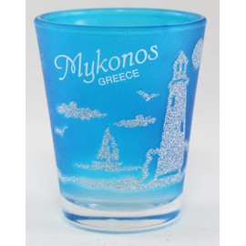 Mykonos Greece Neon Nautical Frosted Shot Glass