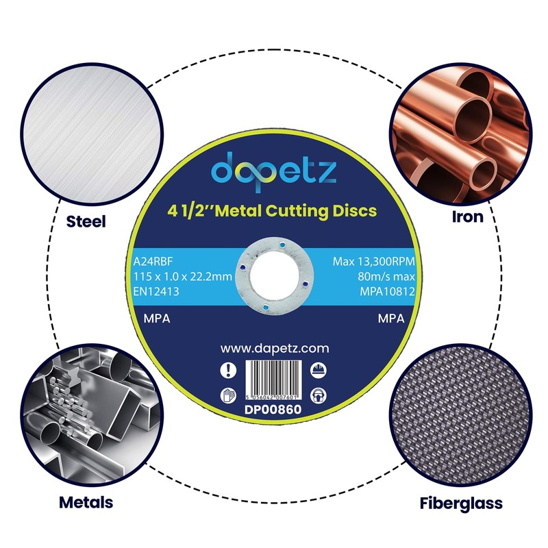 Dapetz ® 4.5" Ultra-Thin Metal Cutting Discs (115mm) for Angle