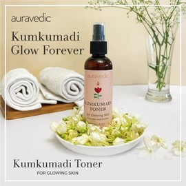 Auravedic Kumkumadi face toner for glowing skin with Kumkumadi tailam face toner for pores tightening with kumkumadi face oil for glowing skin 100ml