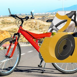 BULLSPANN 1 Pair Bicycle Handlebar Tapes, Cork Bicycle Handlebar Tapes, Bicycle Handlebar Tape, Carbon Fibre Pattern Cycling Handlebar Wrap for Road Bike, Mountain Bike, 210 x 3 cm, Thickness 3 mm