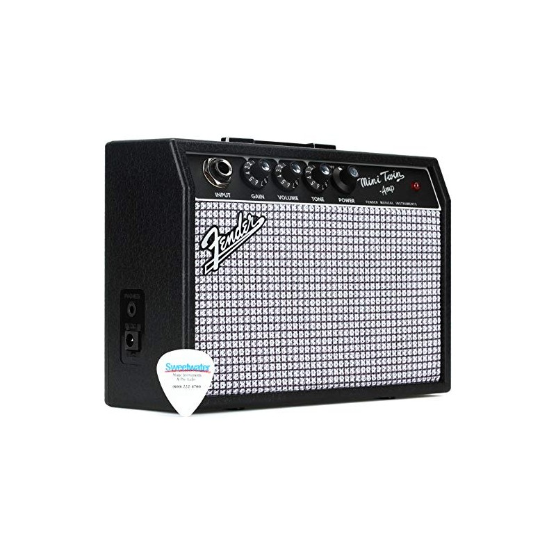 Fender Mini 65 Twin-Amp Electric Guitar Amplifier, Black, with 2-Year