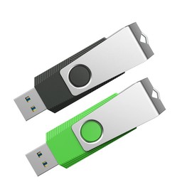 Aiibe 128GB Flash Drive 3.0 2 Pack 128GB USB Flash Drive Thumb Drive Zip Drive USB 3.0 Memory Stick USB Drive with Keychain (128G, 2 Colors: Black Green)