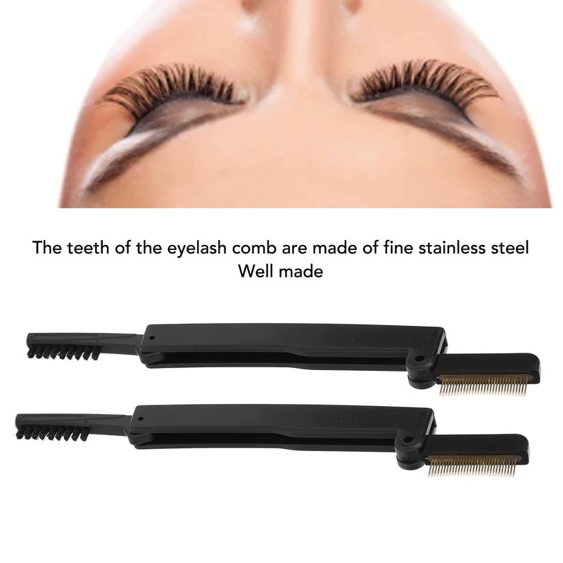 Peine para Cejas Plegable, 2 Uds., Dientes de Metal Portátiles,