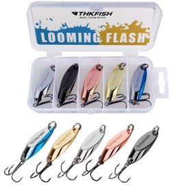 THKFISH Fishing Lures Trout Lures Fishing Spoons Lures for Trout Pike Bass Crappie Walleye Color C 3/8oz 5pcs