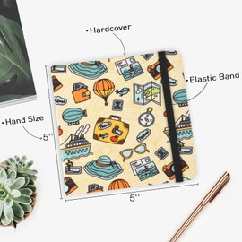 Handy Size 5 x 5 inches Sketch Book, 80GSM Acid Free Artistic Drawing Painting Writing Paper, Hardcover Cloth Cover Art Sketchbook,Journal Notebook.Travel