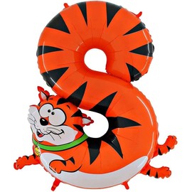 Grabo 48-0WE-P Number of Foil Balloons, Red, Cat, Number 8