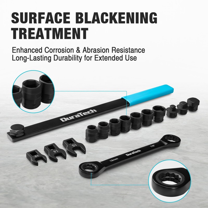 DURATECH 15-Piece Universal Ratcheting Serpentine Belt Tool Set, Belt Tensioner