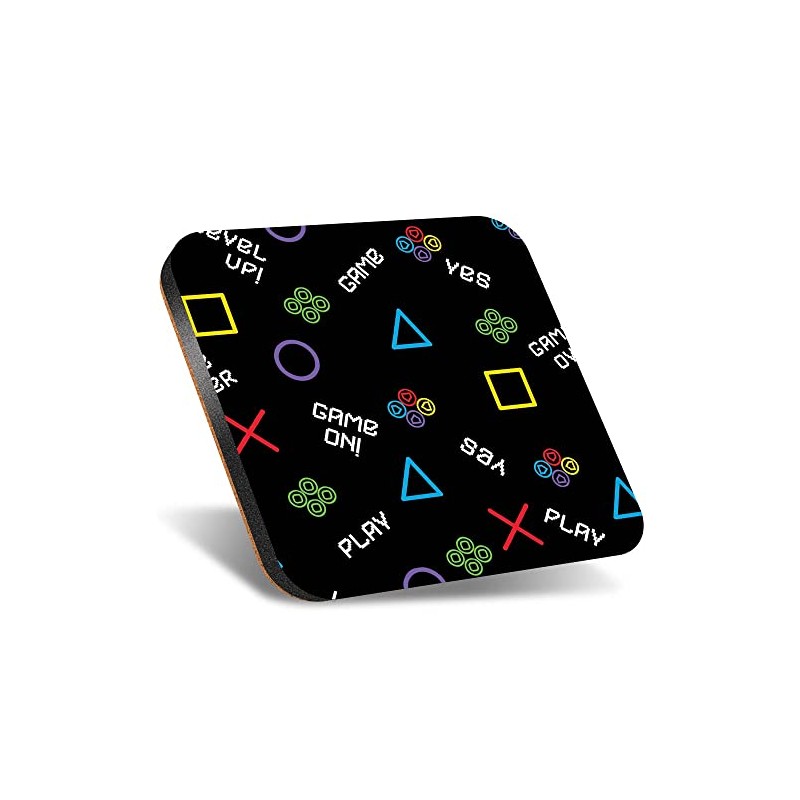 1 x Square Jumbo Size Coaster 12cm Game Gamer Computer
