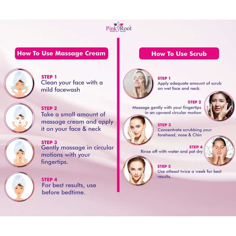 Pink Root Blackheads Scrub 500gm with Papaya Cream 500gm