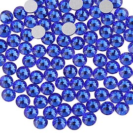 beadsland Diamantes de imitación de cristal con parte trasera plana, gemas redondas, zafiro (0.181-0.189 in) SS20/1440 piezas