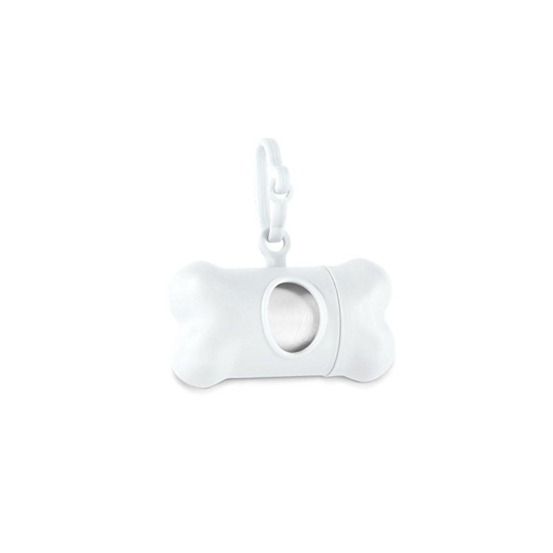 eBuyGB Bone Shaped Pet Waste Bag Holder Dispenser, Plastic, White