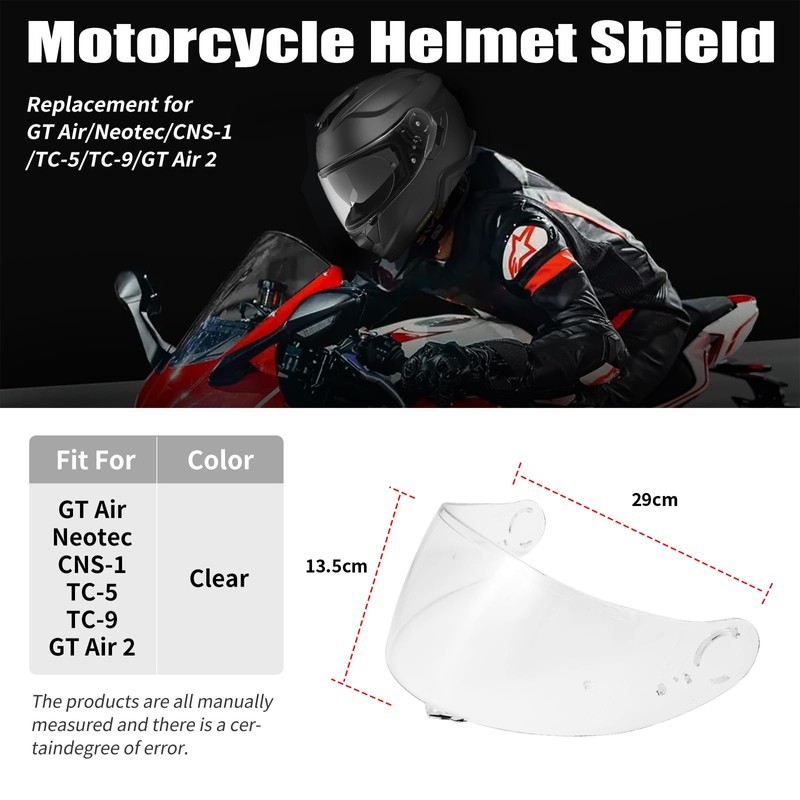 VCOROS GT Air Helmet Visor Replacement, CNS-1 Face Shield Compatible