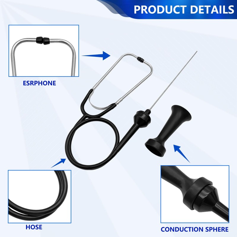 ZKTOOL Mechanics Stethoscope – 3 Piece Automotive Stethoscope Kit Car