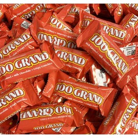 100 GRAND Crispy Milk Chocolate w/ Caramel, Fun Size Individual Candy Bars -2 LB