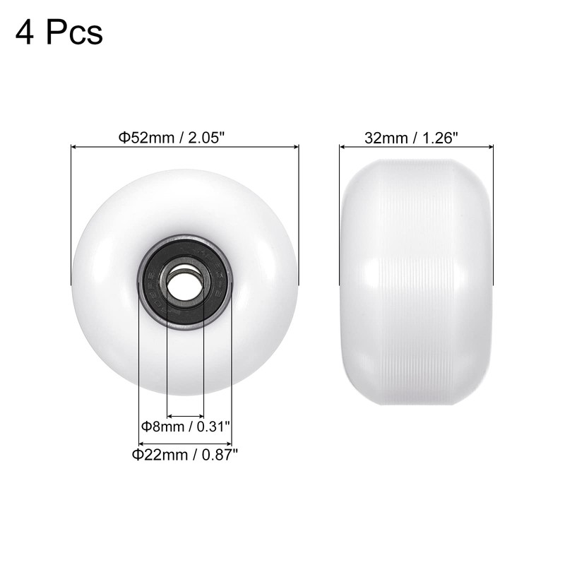 PATIKIL 52mm Skateboard Wheels with Bearings, 4 Pack Street Wheels