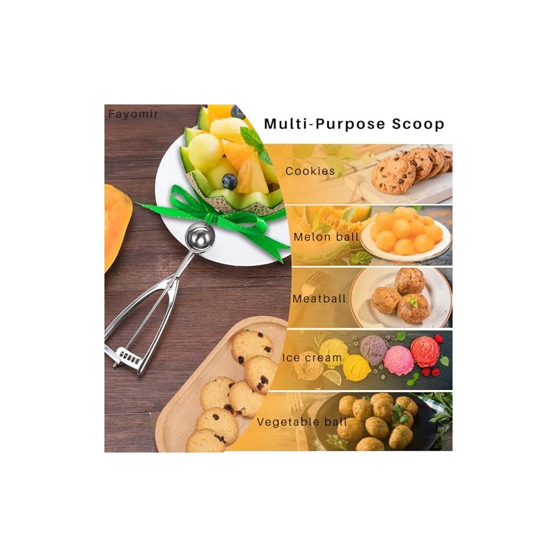 Fayomir Mini cuchara para galletas, 1 cucharadita de galletas, cucharadas