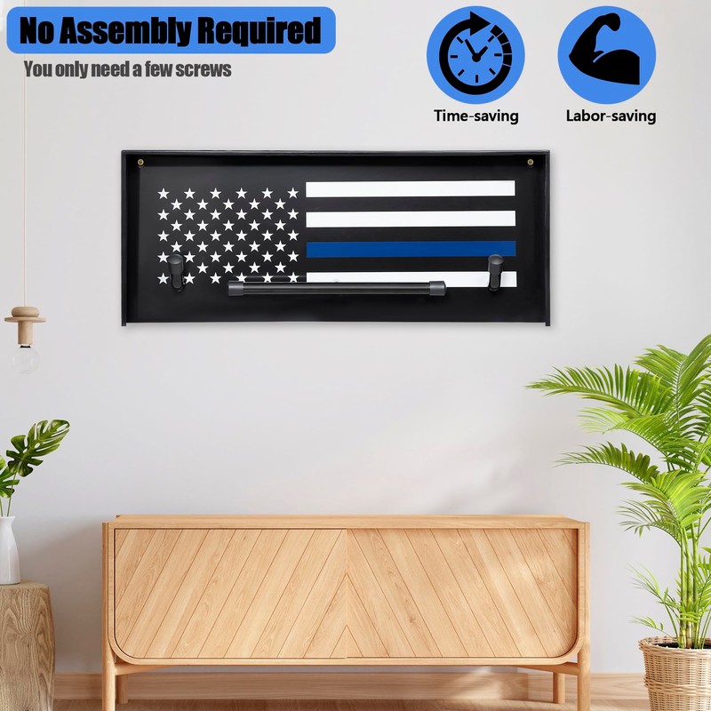 BUYYAH Wall Mounted Police Gear Rack, Tactical Duty Gear Rack