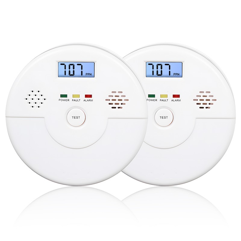 2 Packs Carbon Monoxide Detector LCD Digital Display 85dB Alarm