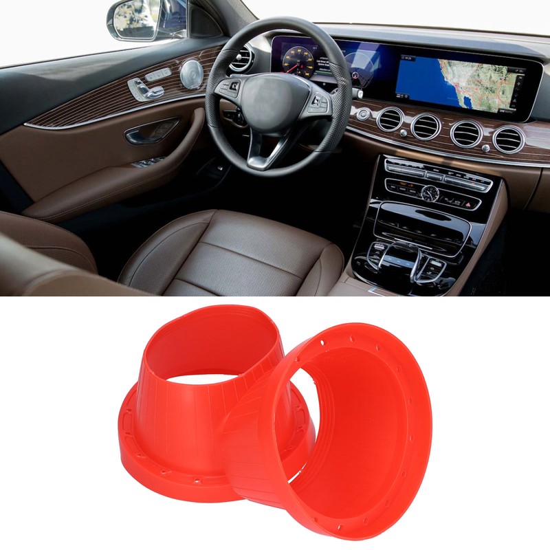 2pcs Car Speaker Waterproof Cover Silica Gel Red Insulation Protective