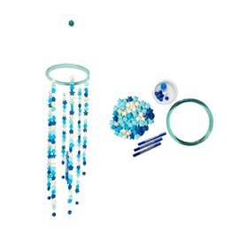 Nimsayhexg Wind Chimes, Lucky Paper Stars, DIY Handmade Crafts, Garden Decorations, Wind Chimes, Window Decorations, Suitable for Holidays, Graduation Season (Blue-White)