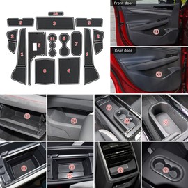 MARCHFA MARCHFA Mittelkonsole Matte Gummimatten fr ID.7 Vizzion 2025 rutschfest Trschlitz Matte Auto Zubeh?r Anti-Rutsch-Matte fr Mittelkonsole Untersetzer 14 Stck (Blanco)