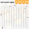 HEYFUNi 6.6FT x 6.6FT Warm White Curtain Lights Plug in,