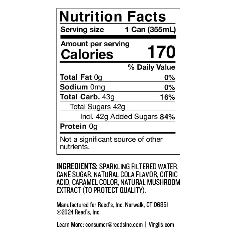 Virgil's Handcrafted Cola - Bold Flavor, Caffeine Free - 12oz