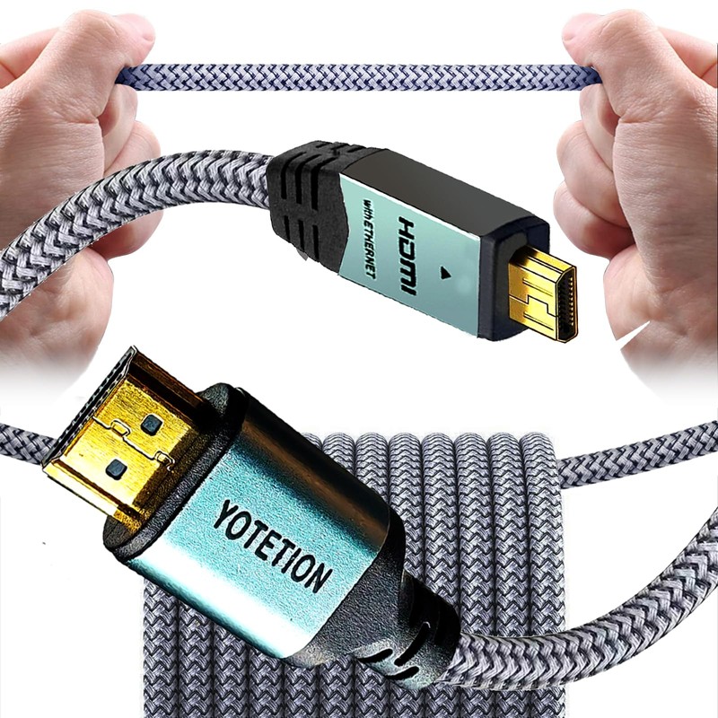 YOTETION 4K Micro HDMI to HDMI Male Cable 25FT, 4K@60Hz