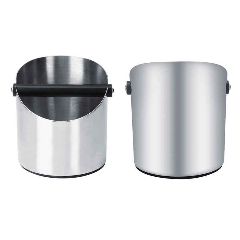 Thicken Round Stainless Steel Coffee Grounds Container Box Bucket Durable