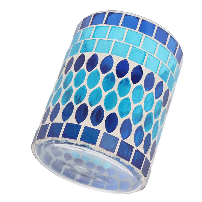 Mosaic Votive Candle Holder Handcrafted Glass Tea Light Holder for