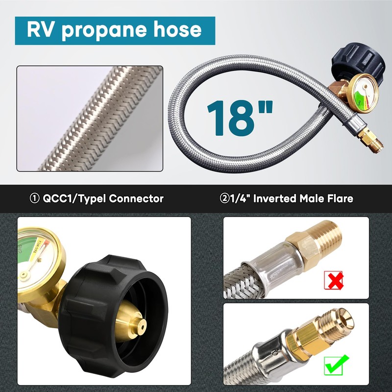 GHAKUTB RV Propane 2-Stage Auto Changeover Rv Propane Regulator with