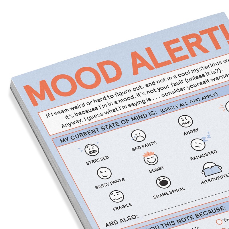 Knock Knock 1-Count Today's Mood Nifty Note Pad, Mood Tracker