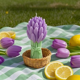 Exquisite Lavender - Shaped Scented Candle: Hand - Poured, Premium Wax, Soothing Fragrance, Ideal Gift for Special Occasions, Enhances Home Aesthetic