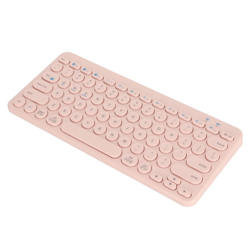 Wireless Keyboard 78 Keys Round Keycaps Slim Compact Retro Quiet