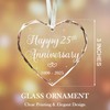25th Anniversary Crystal Ornament，Wedding Gift for Parents,Couple，Wife or Husband，Christmas Heart