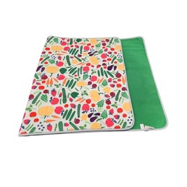 Tater Pets Guinea Pig Fleece Cage Liner - Tidy Mat - Lap Pad - Corner Pad - Absorbent - Machine Washable - for Guinea Pigs and Hedgehogs (Tidy Mat 14"x14", Veggies and Fruit)