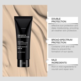 Tinted Moisturizer With SPF 45 Anti-Aging Tinted Sunscreen For Face Universal Tinted Sunscreen All-In-One Face Tinted Moisturizer And Foundation With Broad Spectrum Protection Against Uva And Uvb Rays