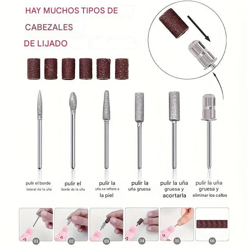 Drill para Uñas Profesional,Lima de Uñas Eléctrica, Herramientas para uñas,