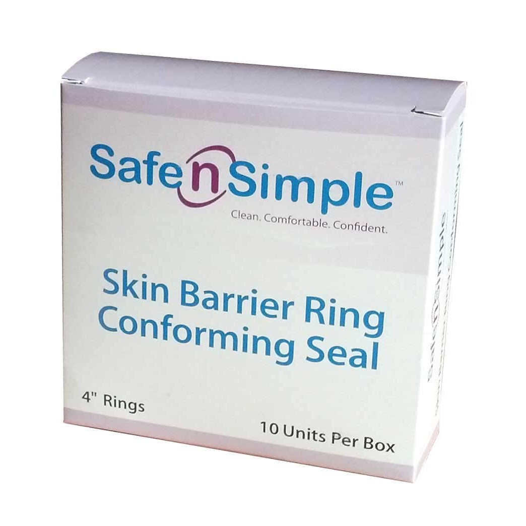 Safe n' Simple Skin Barrier Ring 4 Inch Conforming Seal, 10 Count