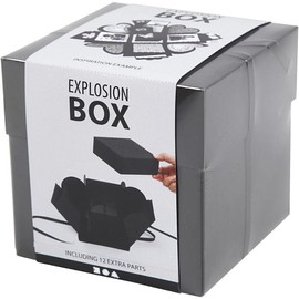 Creativ 25378 Explosion Box Size 7 x 7 x 7.5 cm + 12 x 12 x 12 cm Black