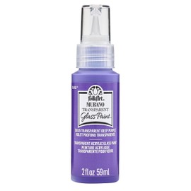 FolkArt Murano Transparent Acrylic Glass Paint, Deep Purple, Perfect for Indoor and Outdoor Arts and Crafts Projects, 2 fl oz, 36535