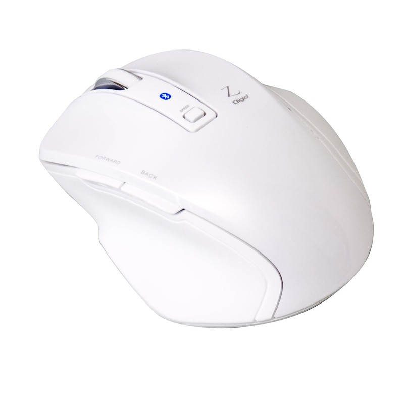 Digio2 Z 究極のカタチ Bluetoothマウス 5ボタン Blue LED Sサイズ ホワイト 48324