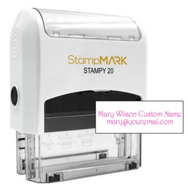 StampMark Customized Office Self Inking Stamp - 2-Lines - Small - Choose from 15 Ink Colors